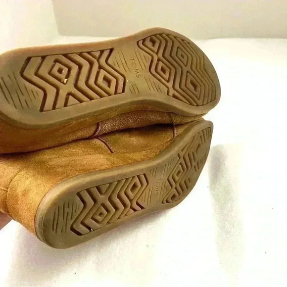 Tom’s Brown Suede Bohemian Almond Toe Zip Comfort Walking Wedge Booties (6) - Picture 11 of 12